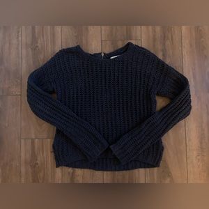 Navy Sweater with Zipper in the Back